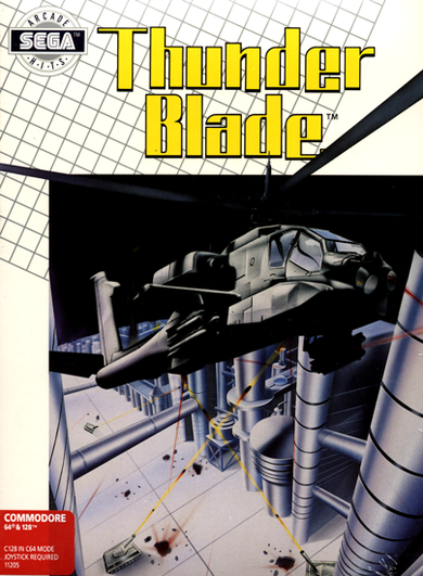 Thunder Blade box art for Commodore 64